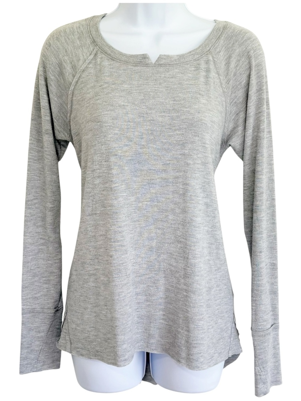MICHAEL STARS Gray Long Sleeve Top Small Soft Stretch USA Made Pullover - Picture 1 of 10
